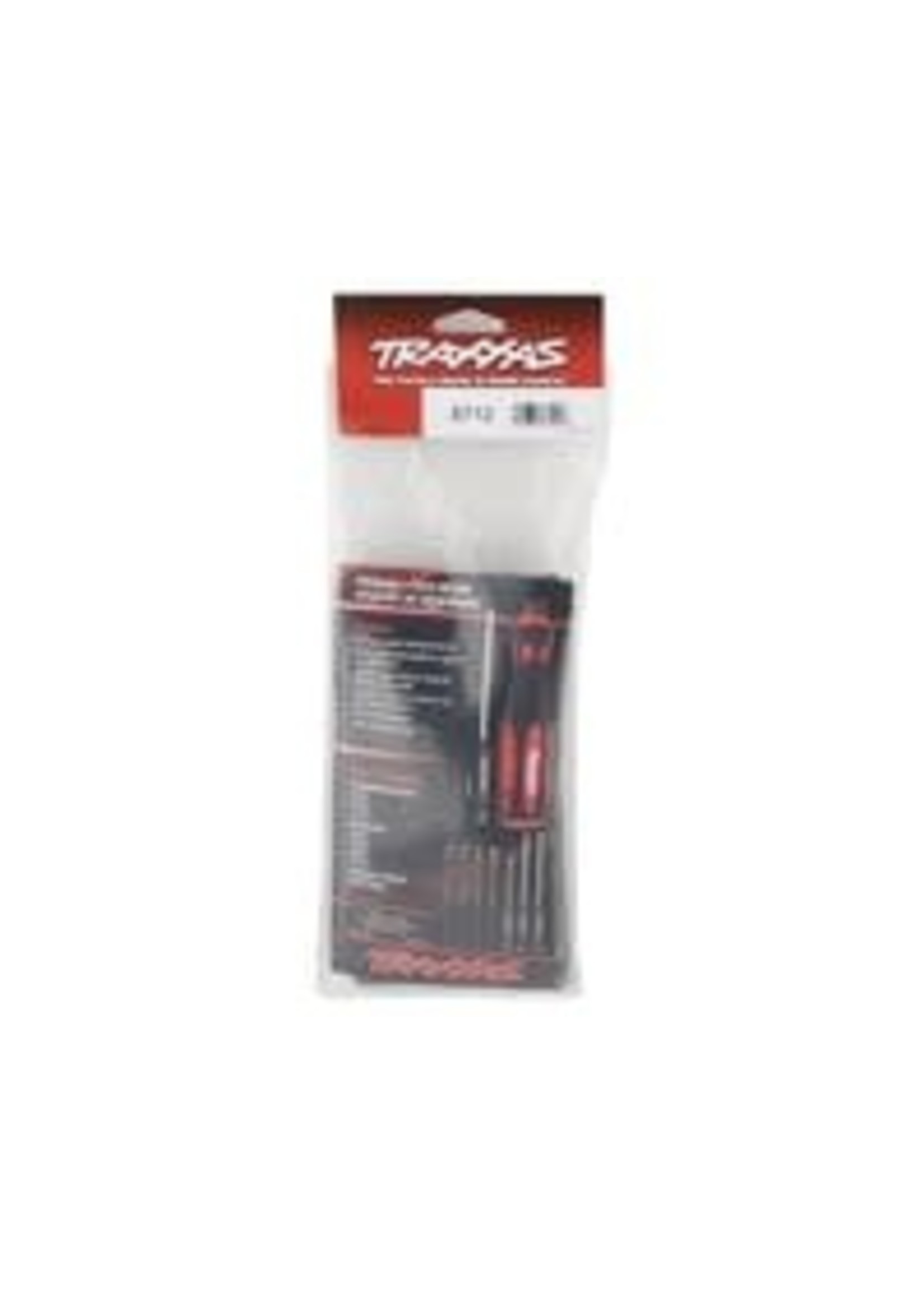 Traxxas 8712 Speed Bit Essentials Set, hex and nut driver, 7-piece, includes premium handle (medium), travel pouch, hex drivers (straight: 1.5mm, 2.0mm, 2.5mm) and nut drivers (5.0mm, 5.5mm, 7.0mm, and 8.0mm), 1/4'' drive