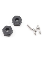 Traxxas Traxxas Black Wheel hubs, hex (2)/ stub axle pins (2)