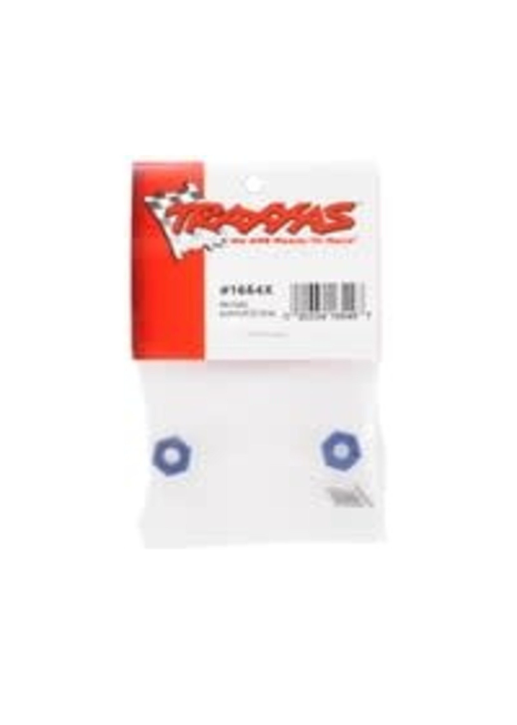 Traxxas 1654X Wheel hubs, hex (blue-anodized, lightweight aluminum) (2)/ axle pins(4)