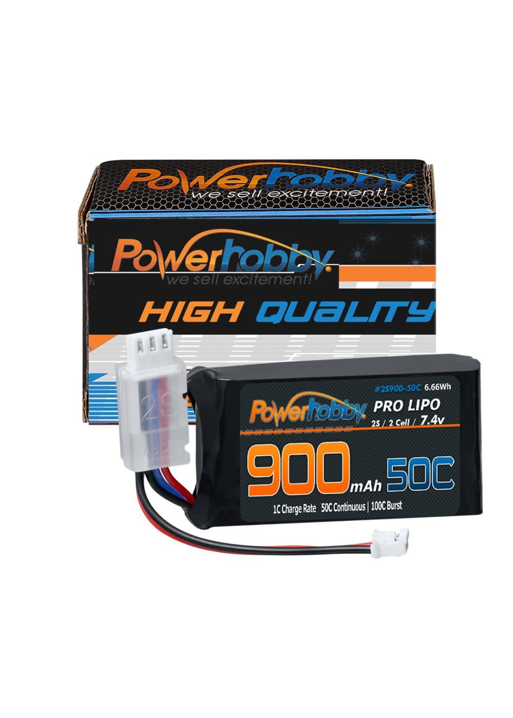 Power Hobby PHBPH2S900MAH50C Powerhobby 2s 900mah 50C UPGRADE Lipo Battery : Axial SCX24