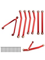 Power Hobby Powerhobby Aluminum SCX24 C10 High Clearance Chassis Links Set 133.7mm RED