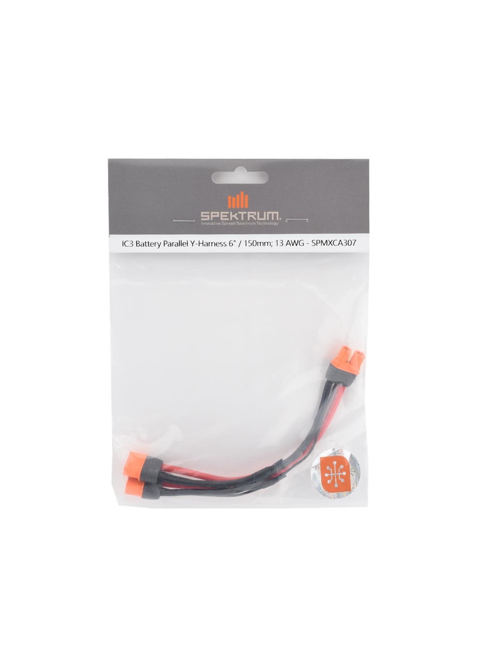 Spektrum SPMXCA307 Adapter: IC3 Battery / Parallel Y-Harness 6" 13AWG