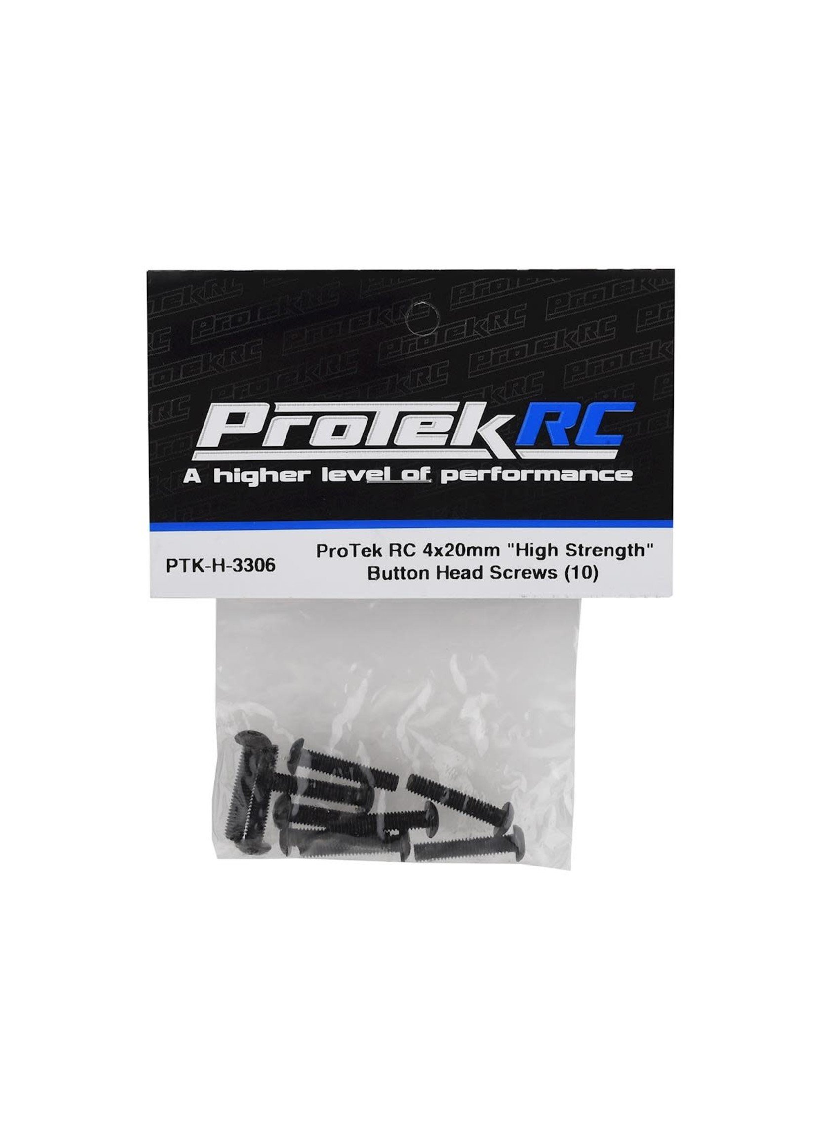 ProTek RC PTK-H-3306 ProTek RC 4x20mm "High Strength" Button Head Screws (10)