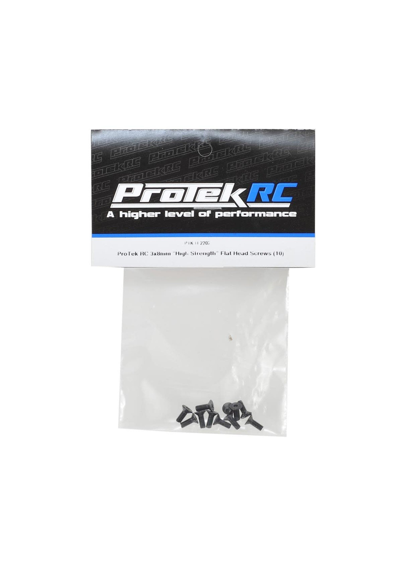 ProTek RC PTK-H-2202 ProTek RC 3x8mm "High Strength" Flat Head Screws (10)