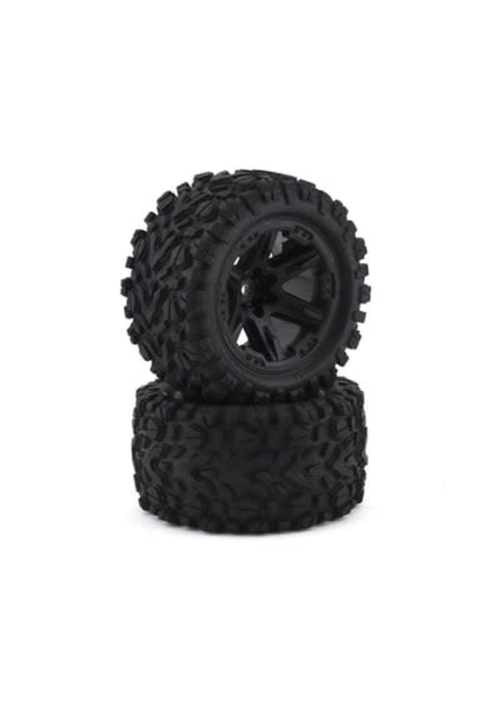 Traxxas 6773 Tires & wheels, assembled, glued (2.8') (RXT black wheels, Talon Extreme tires, foam inserts) (4WD electric front/rear, 2WD electric front only) (2) (TSM rated)