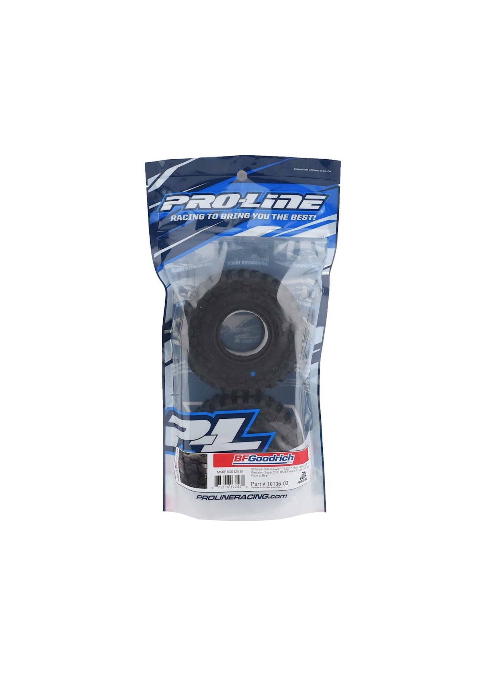 Pro-Line PRO1013603 Pro-Line BFGoodrich Krawler T/A KX 1.9" Rock Crawler Tires (2) (Predator) w/Memory Foam