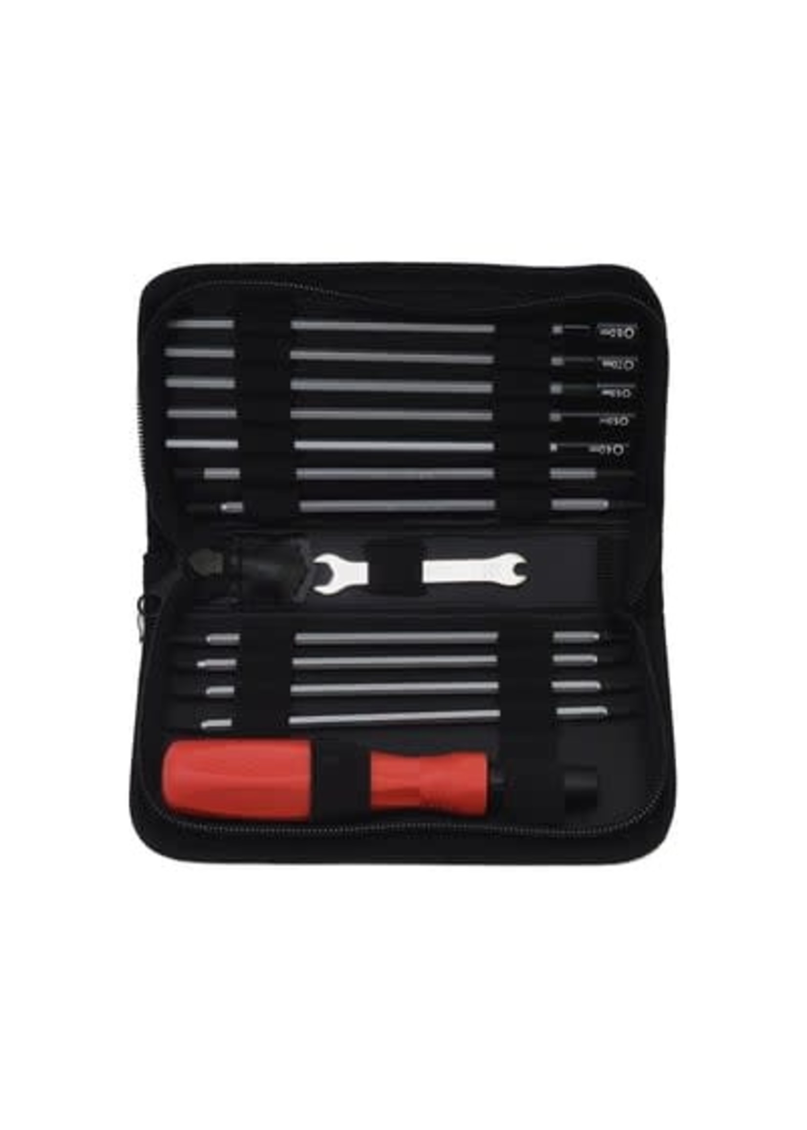 Traxxas 3415 Tool set with pouch (includes 1.5mm, 2.0mm, 2.5mm, 3.0mm, 3.5mm, 4mm drivers/ 4mm, 5mm, 5.5mm, 7mm and 8mm nut drivers/ 2mm, 4mm, and 5mm slotted screwdrivers/ #00 Phillips, #0 Phillips, and #1 Phillips screwdrivers/ 4mm and 8mm wrench/ driver handle