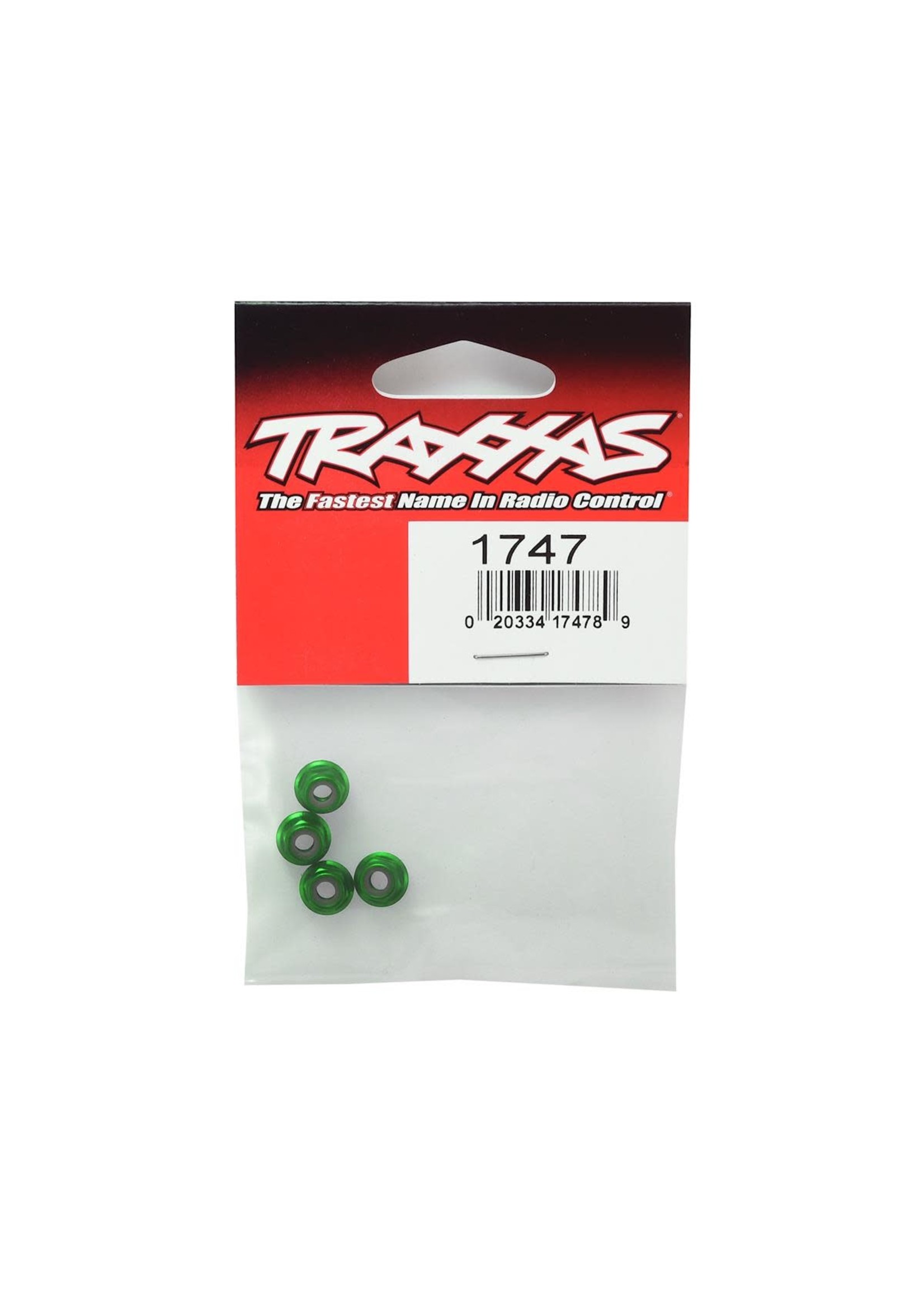 Traxxas 1747G Traxxas 4MM Flanged Nuts Green (4)