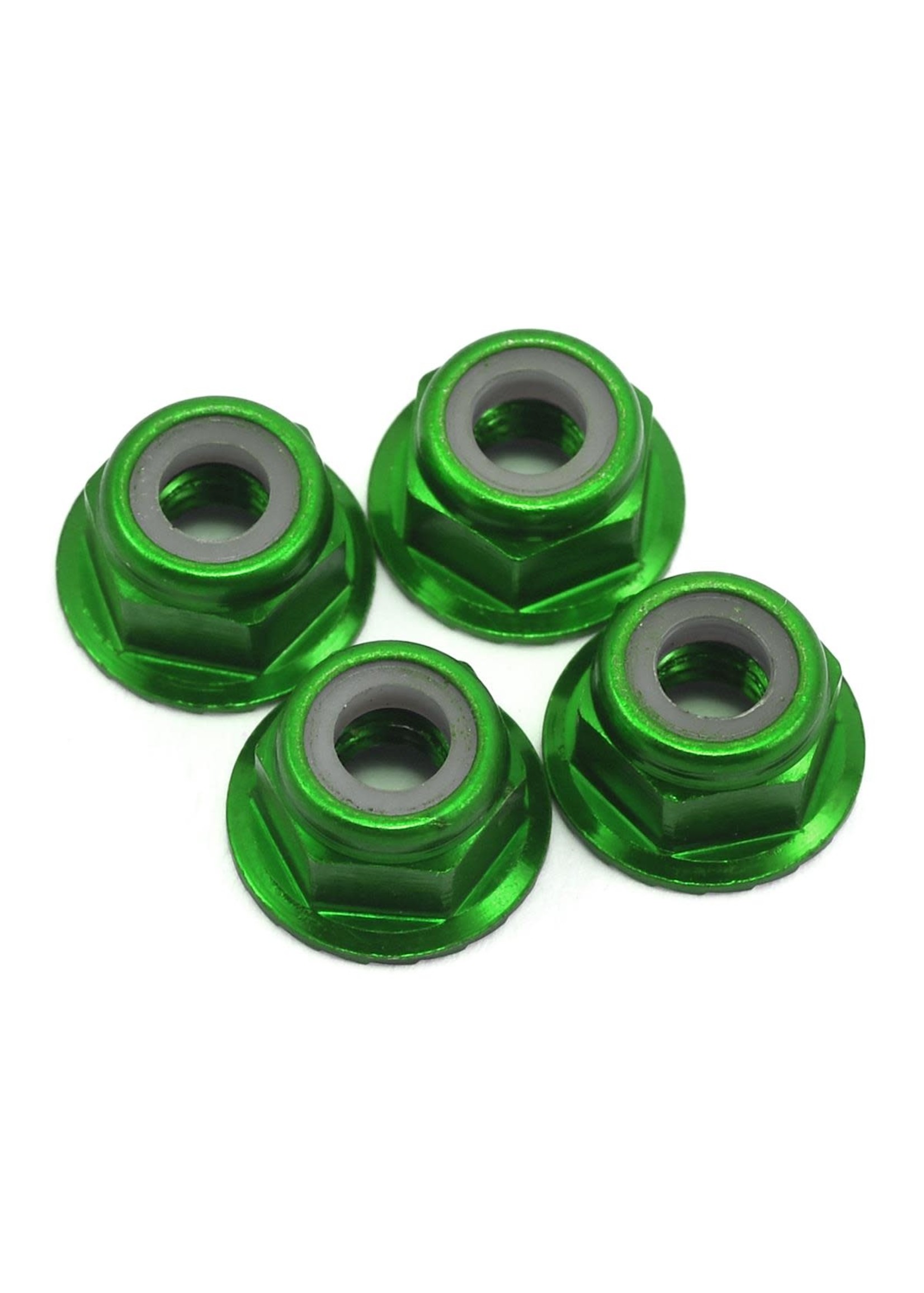 Traxxas 1747G Traxxas 4MM Flanged Nuts Green (4)