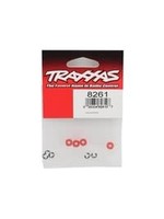 Traxxas Piston, damper (red) (4)/ e-clips (8)