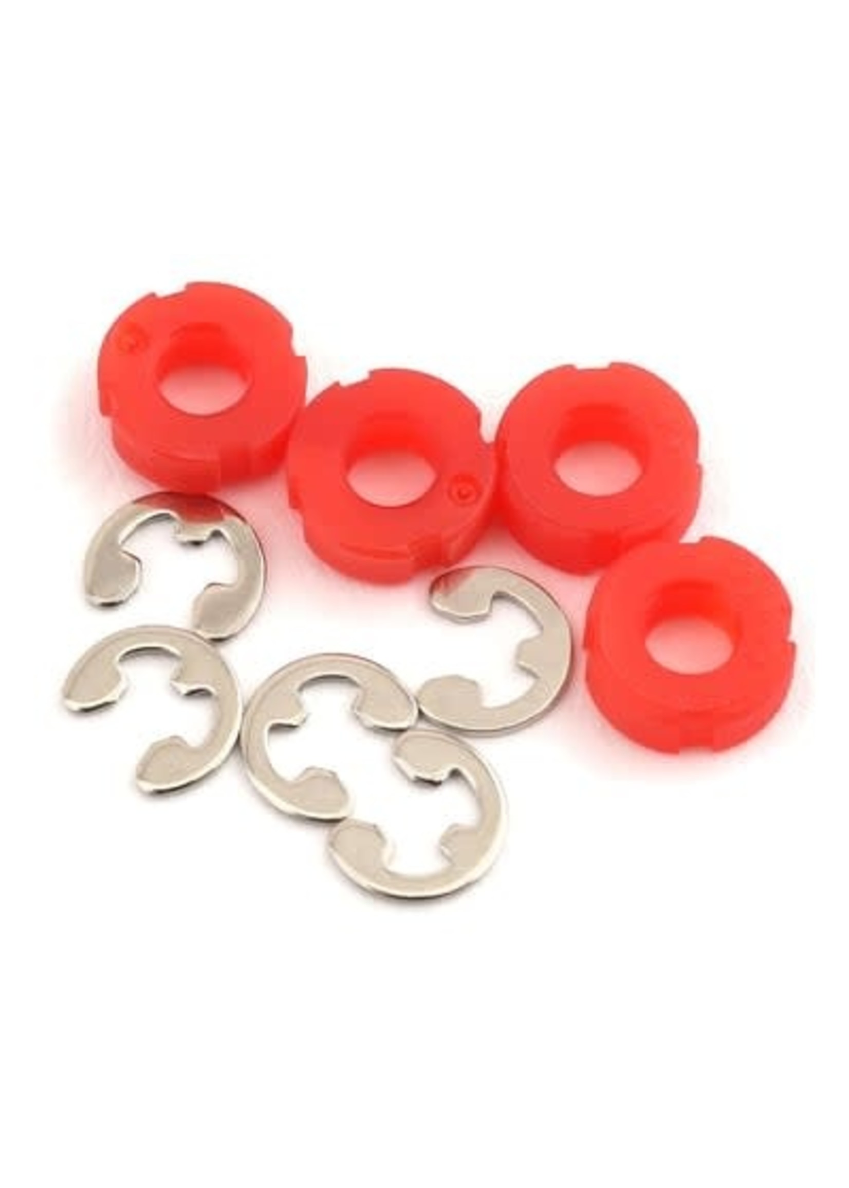 Traxxas 8261Piston, damper (red) (4)/ e-clips (8)