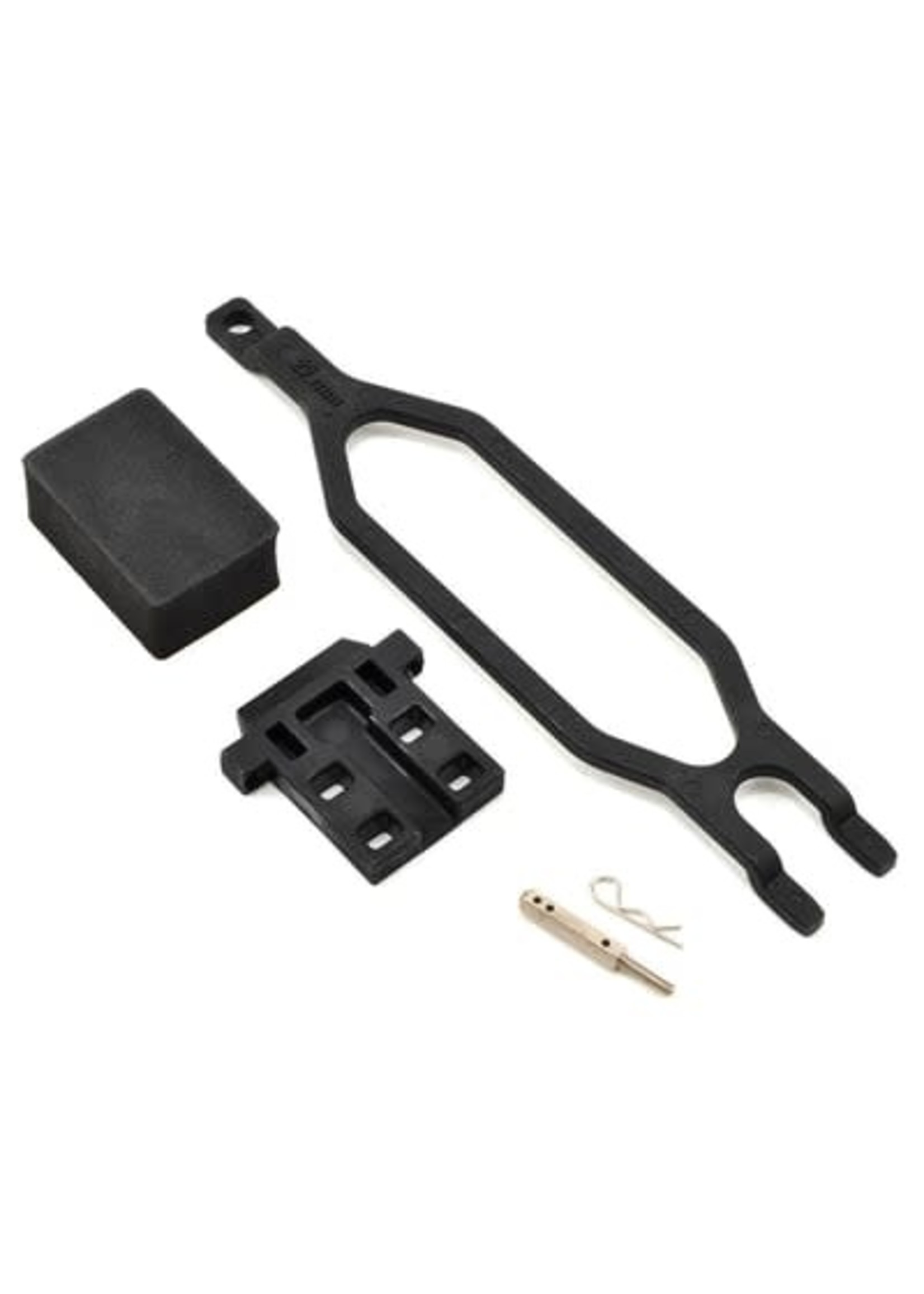 Traxxas 5827X Hold down, battery/ hold down retainer/ battery post/ foam spacer/ angled body clip (allows for installation of taller, multi-cell batteries)