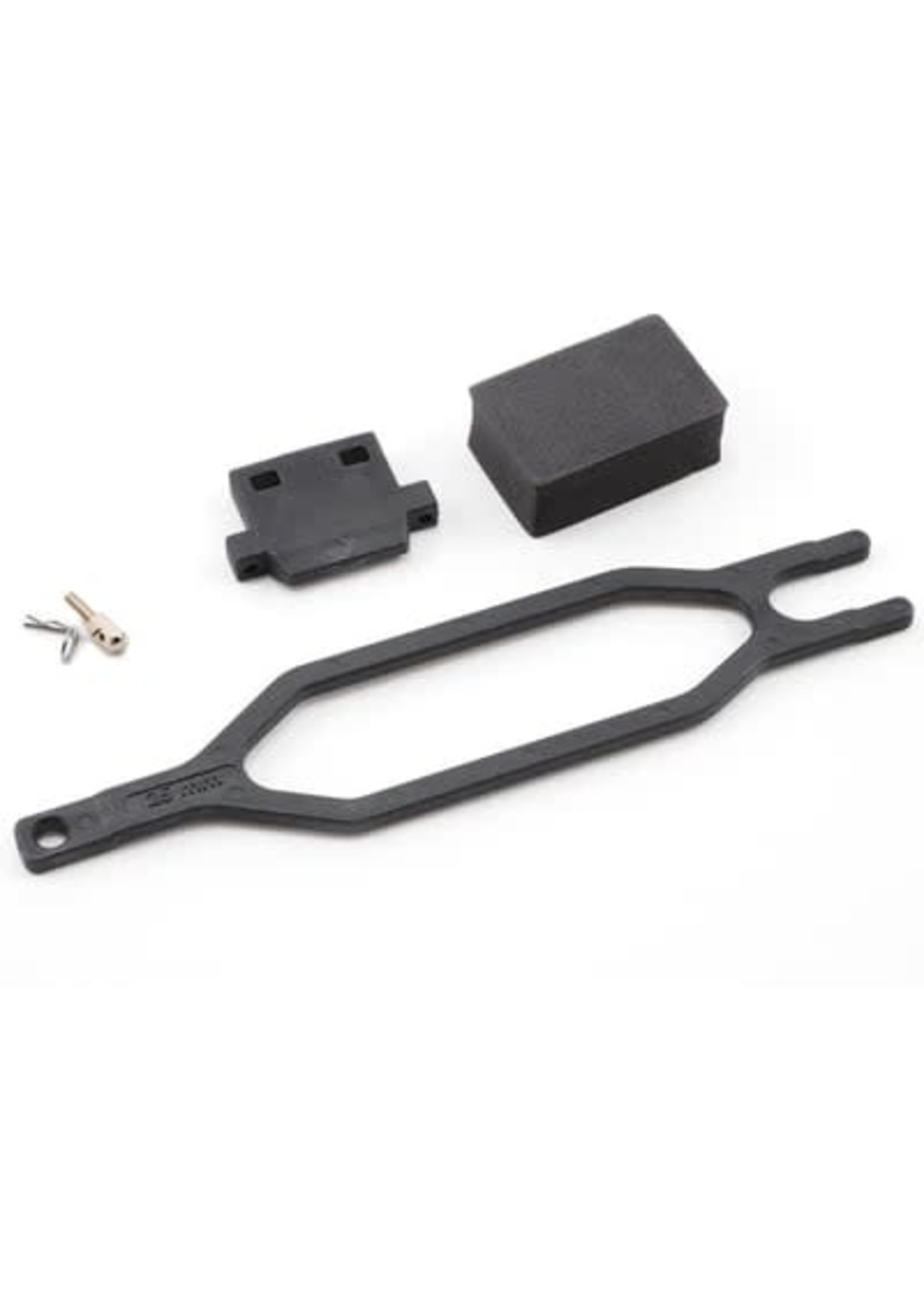 Traxxas 5827 Hold down, battery/ hold down retainer/ battery post/ foam spacer/ angled body clip