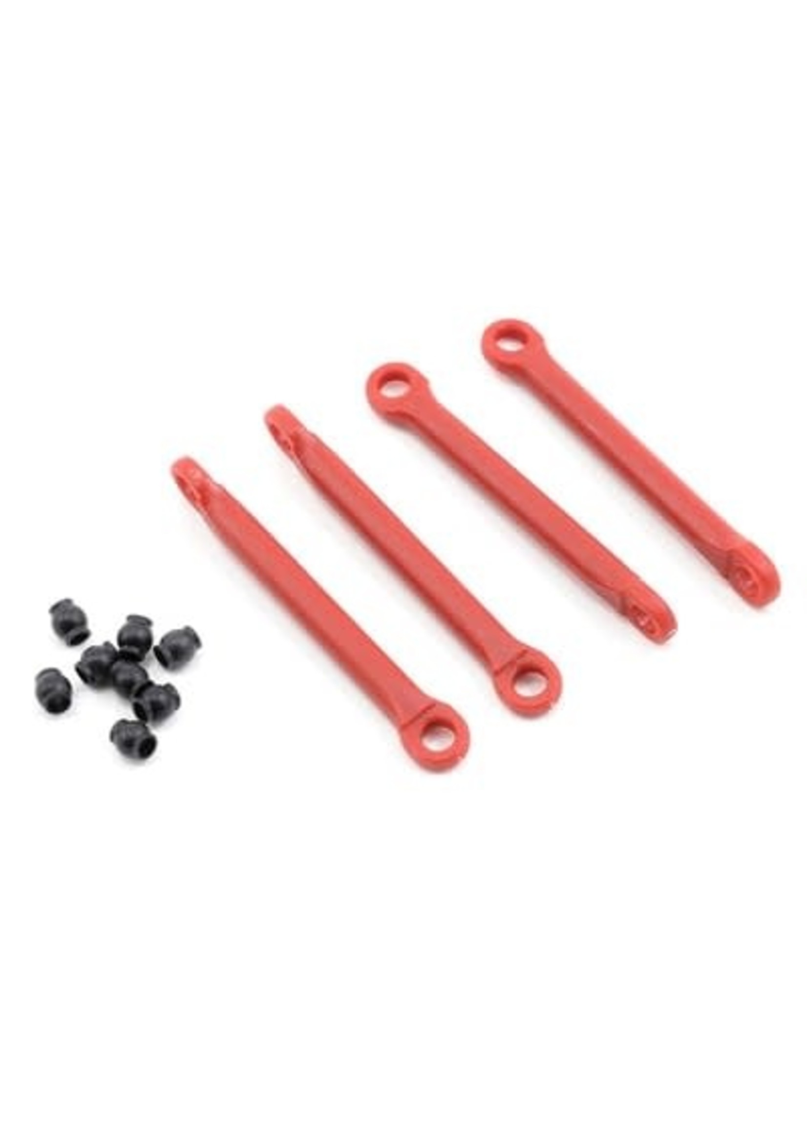 Traxxas 7018 Push rod (molded composite) (red) (4)/ hollow balls (8)