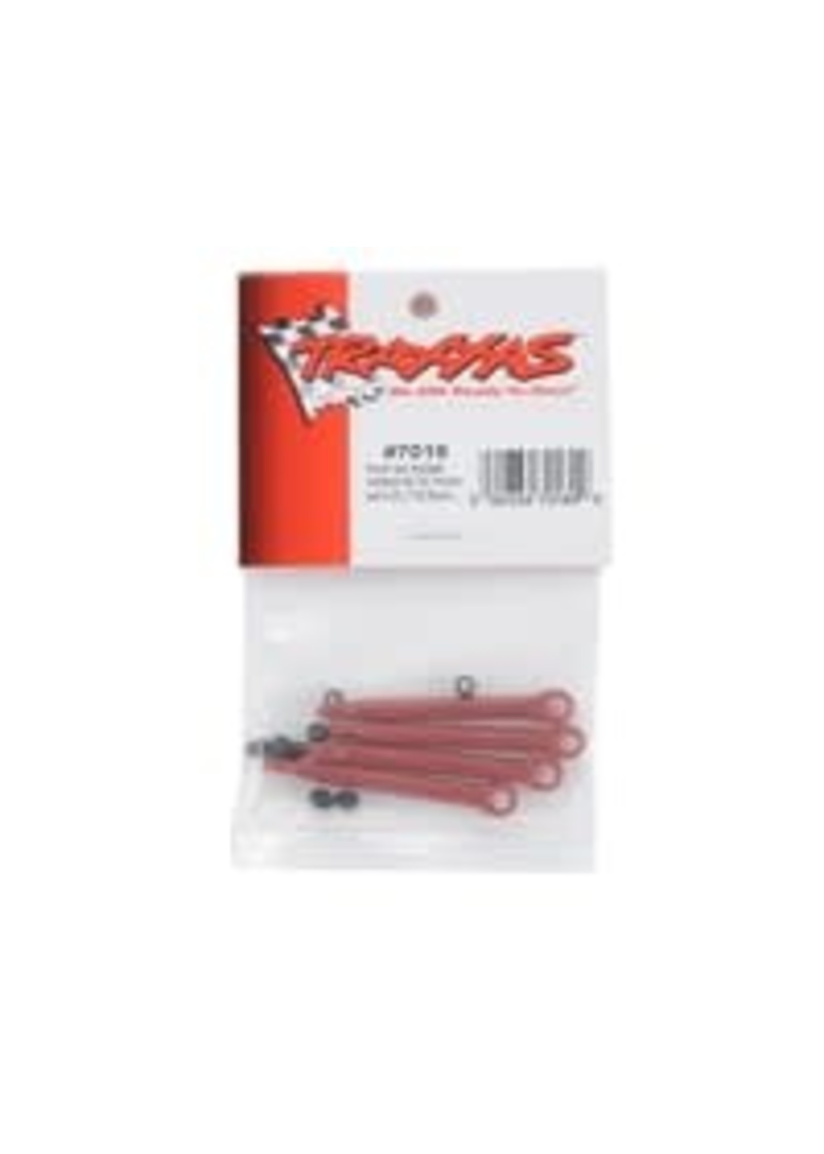 Traxxas 7018 Push rod (molded composite) (red) (4)/ hollow balls (8)
