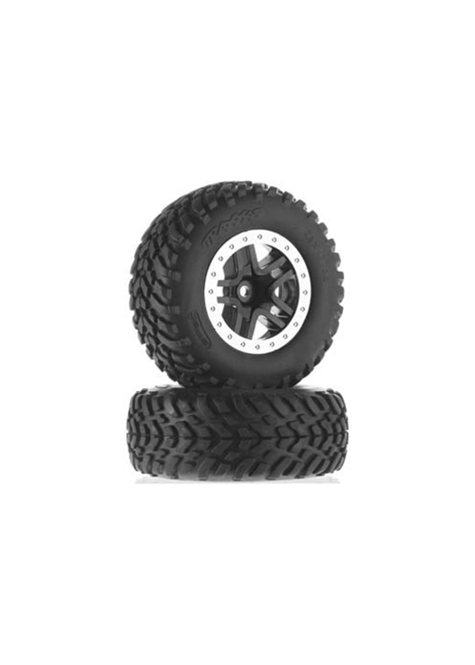 Traxxas 5889 Traxxas Tire Wheel Assembled Glue SCT Split-Spoke Black