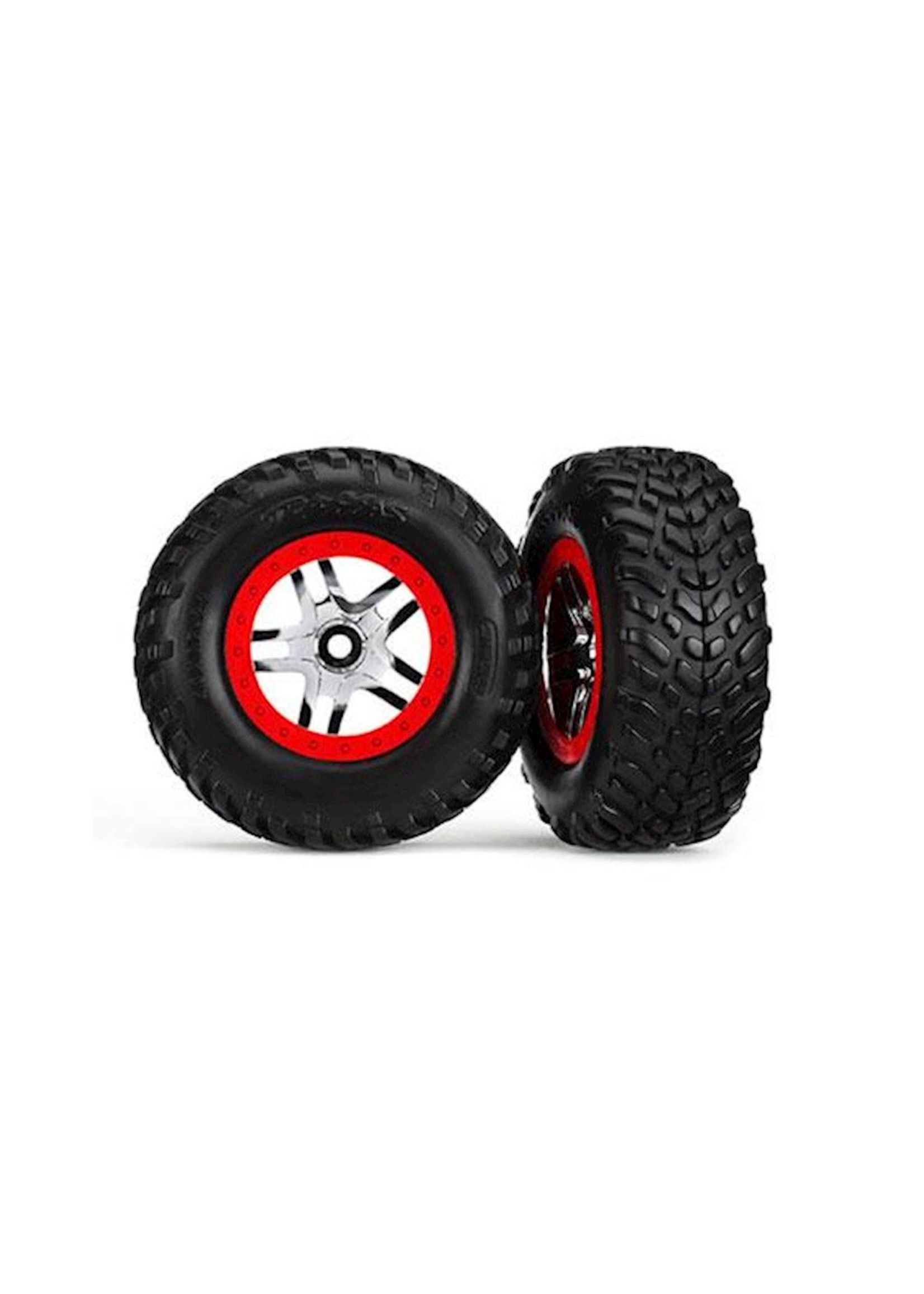 Traxxas 6891 Traxxas SLH ULT VXL SCT Split Spoke Red Chrome Wheel (2)