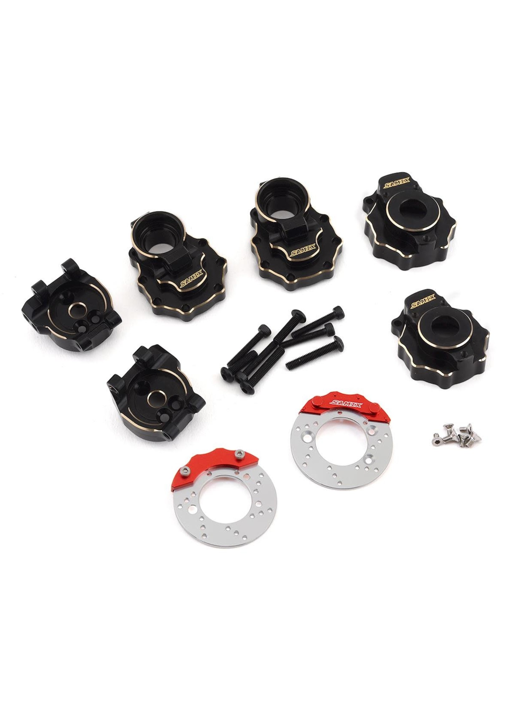 Samix SAMTRX4-4464-C4 Samix TRX-4 Brass Rear Portal Drive Housing, Knuckle Cover & Hub Carrier Set