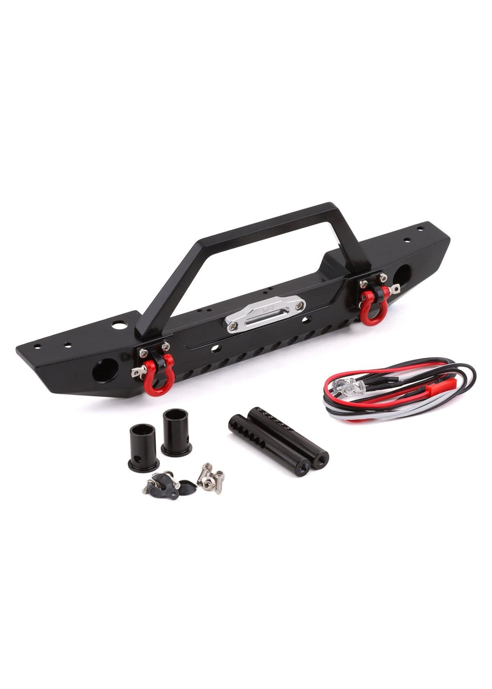 Yeah Racing Yeah Racing Traxxas TRX-4/Axial SCX10 II Aluminum Front Bumper w/LEDs (Black)