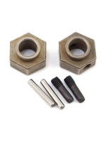 Traxxas Wheel hubs, 12mm hex (2)/ stub axle pins (2) (steel)