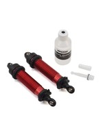 Traxxas Shocks, GTR, 134mm, aluminum (red-anodized) (fully assembled w/o springs) (front, threaded) (2)