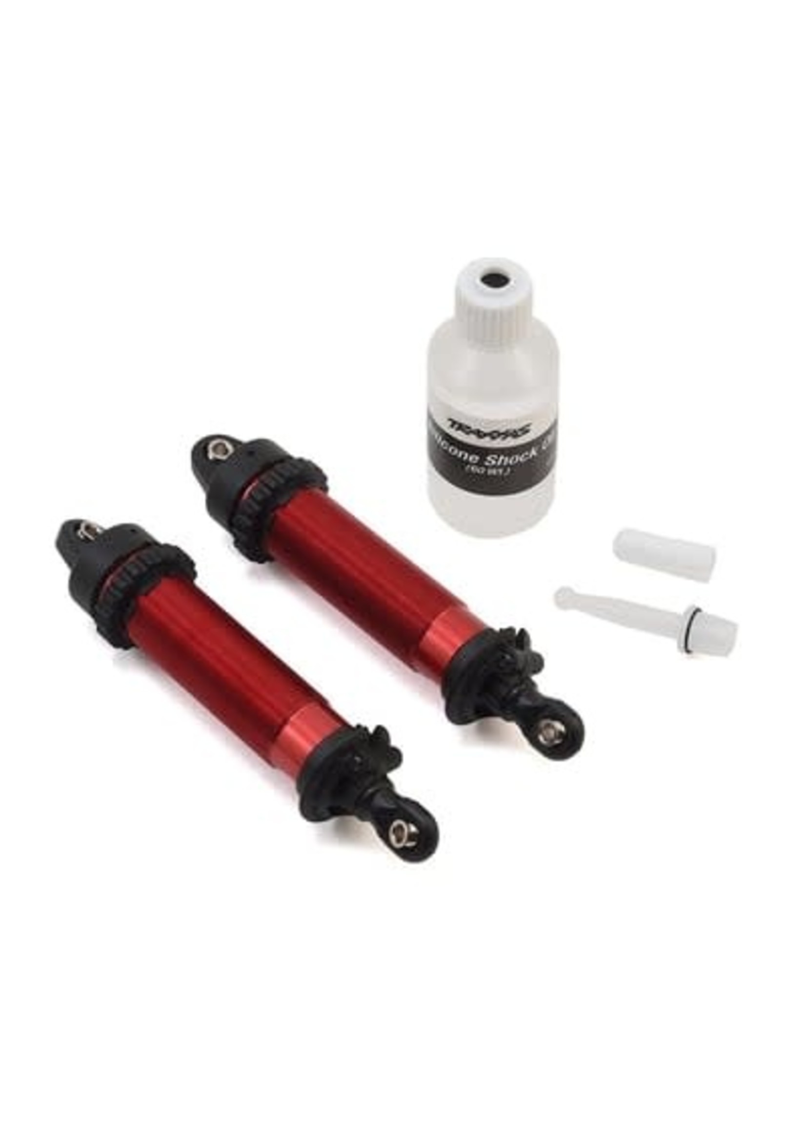 Traxxas 8450R Shocks, GTR, 134mm, aluminum (red-anodized) (fully assembled w/o springs) (front, threaded) (2)