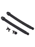 Traxxas Limit strap, rear suspension (2)/ 3x8 flat-head screw (4)