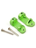 Traxxas Caster blocks, 30-degree, green-anodized 6061-T6 aluminum (left & right)/ suspension screw pin (2)