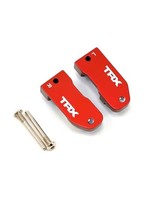 Traxxas Caster blocks, 30-degree, red-anodized 6061-T6 aluminum (left & right)/ suspension screw pin (2)
