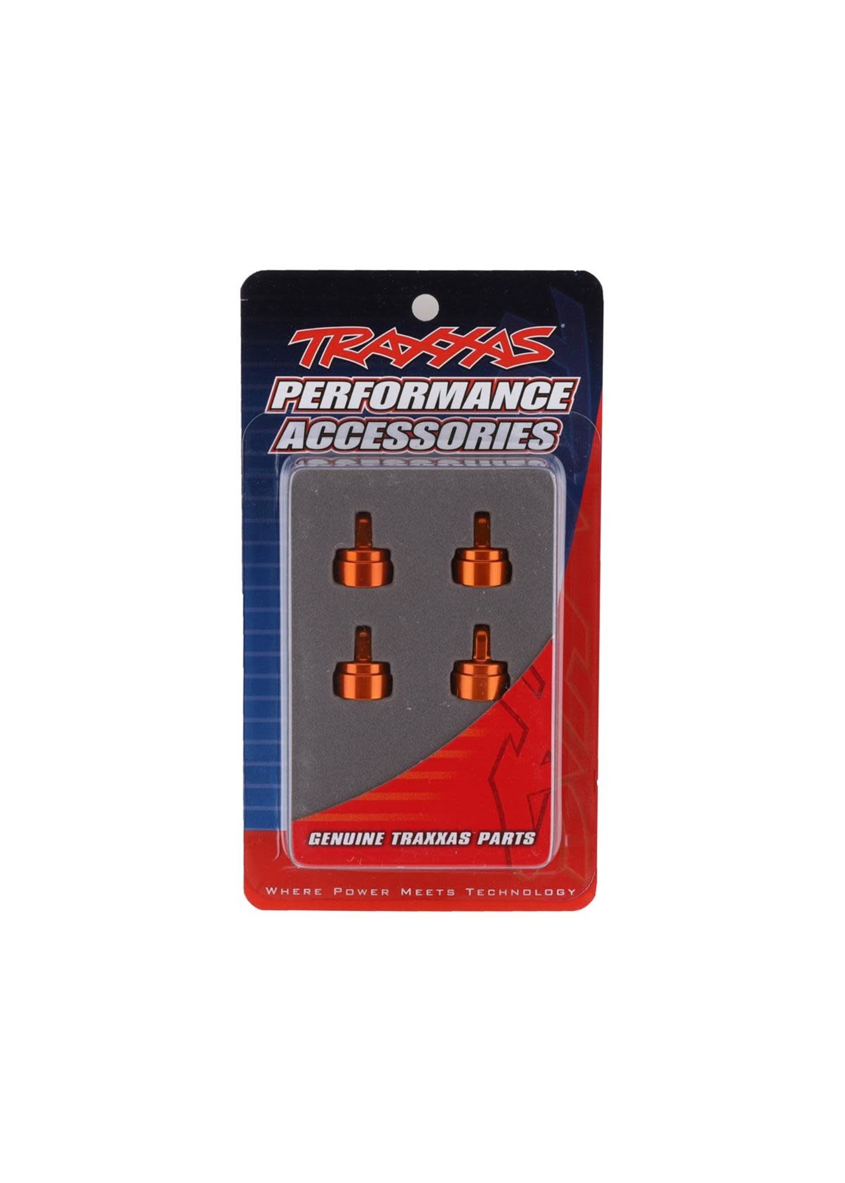 Traxxas 3767T Shock caps, aluminum (orange-anodized) (4) (fits all Ultra Shocks)