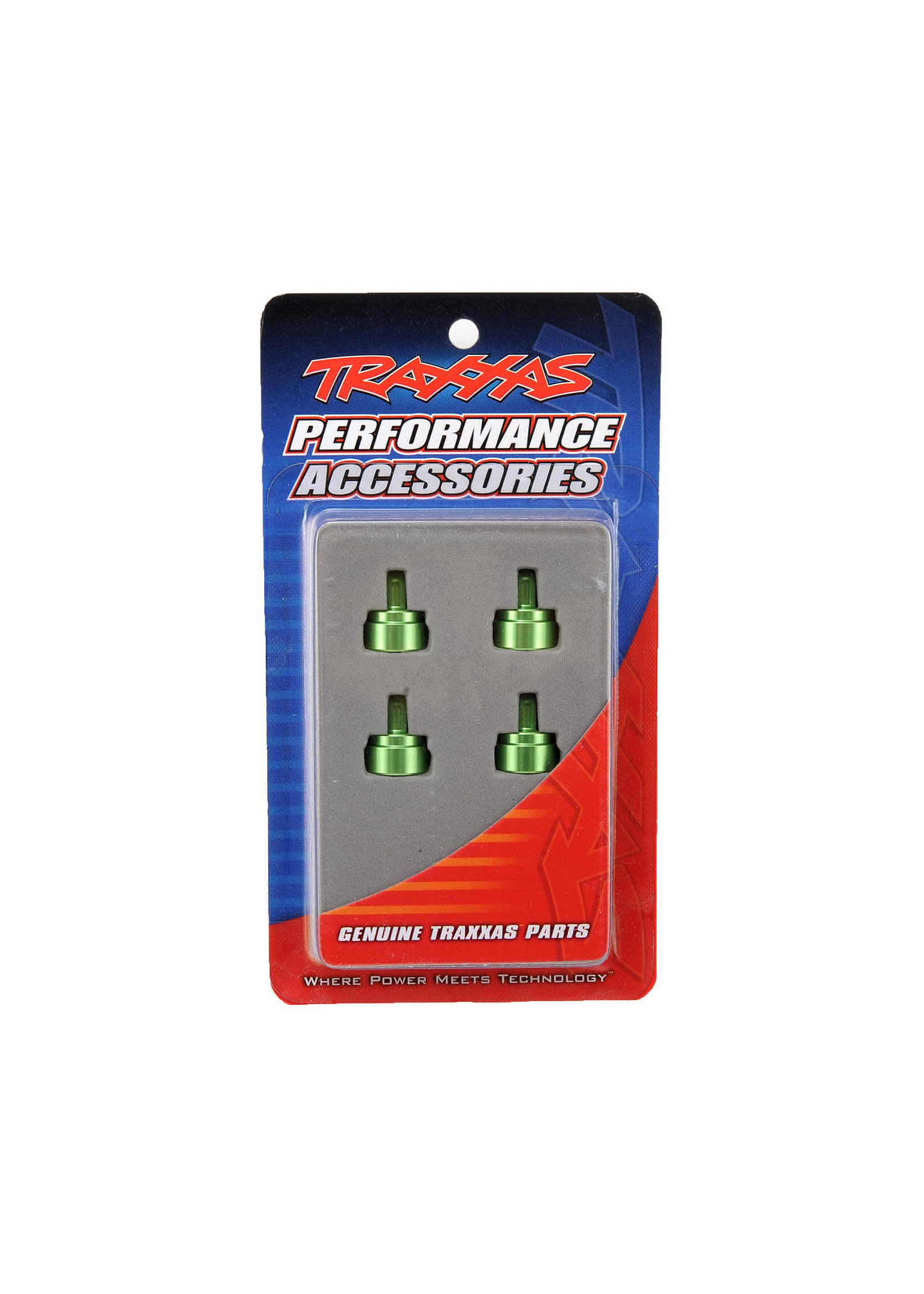 Traxxas 3767G Shock caps, aluminum (green-anodized) (4) (fits all Ultra Shocks)