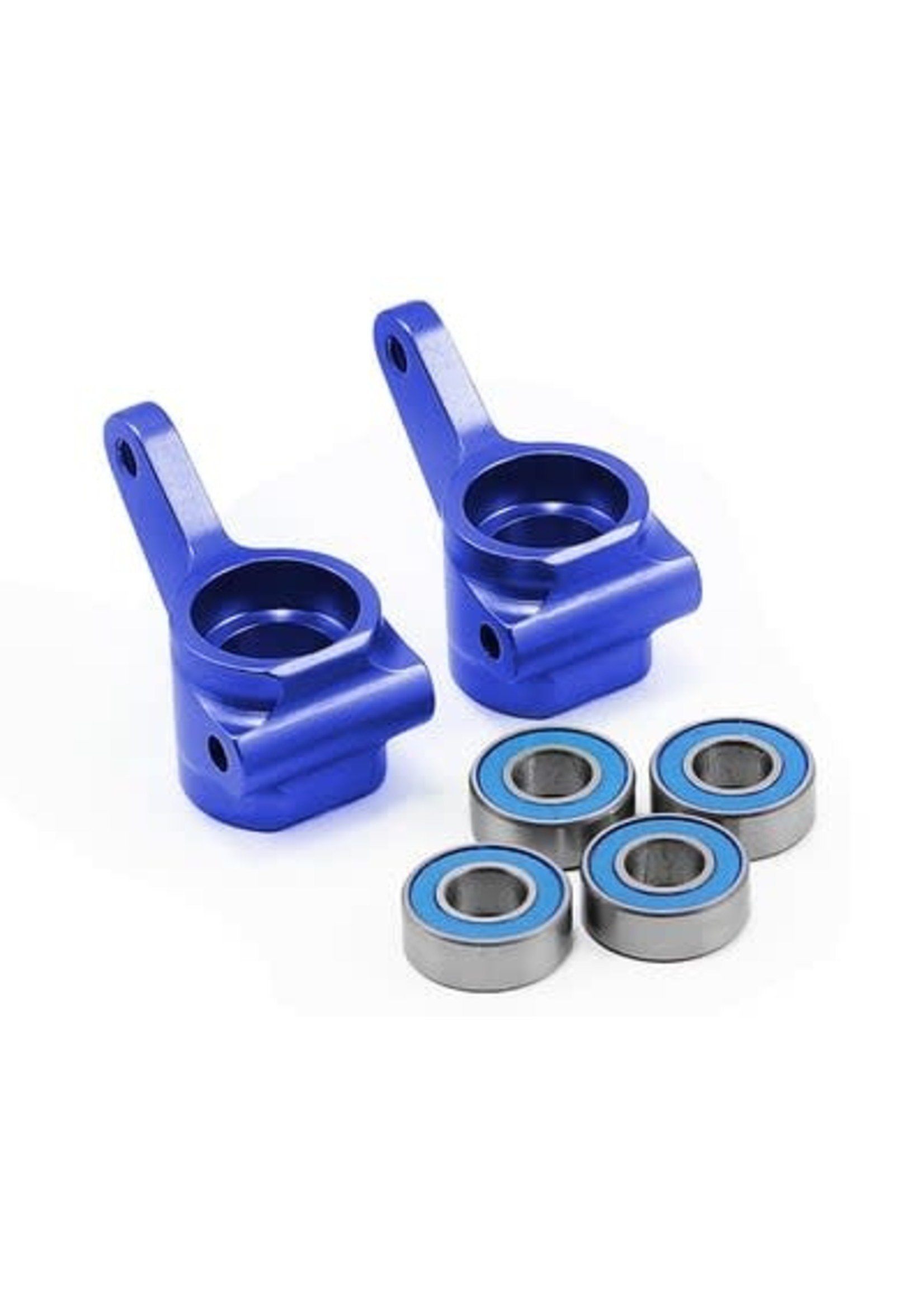 Traxxas 3636A Steering blocks, Rustler /Stampede /Bandit (2), 6061-T6 aluminum (blue-anodized)/ 5x11mm ball bearings (4)