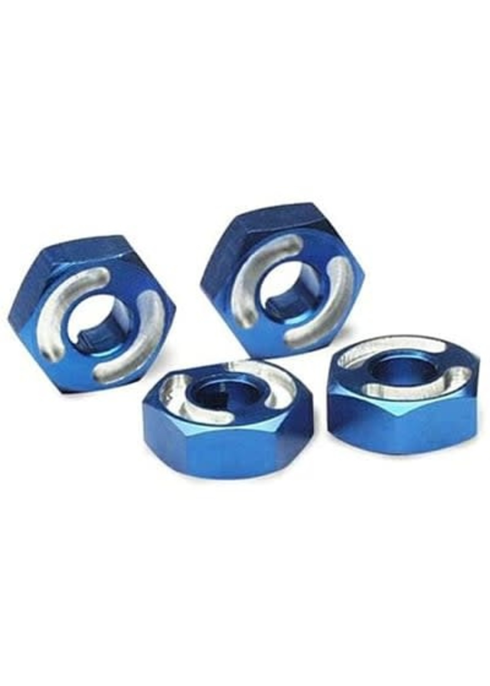 Traxxas 4954X Wheel hubs, hex, 6061-T6 aluminum (blue) (4)/ axle pins (2.5x10mm) (4)