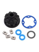 Traxxas Carrier, differential (heavy duty)/ x-ring gaskets (2)/ ring gear gasket/ spacers (4)/ 12.2x18x0.5 PTFE-coated washer (1)