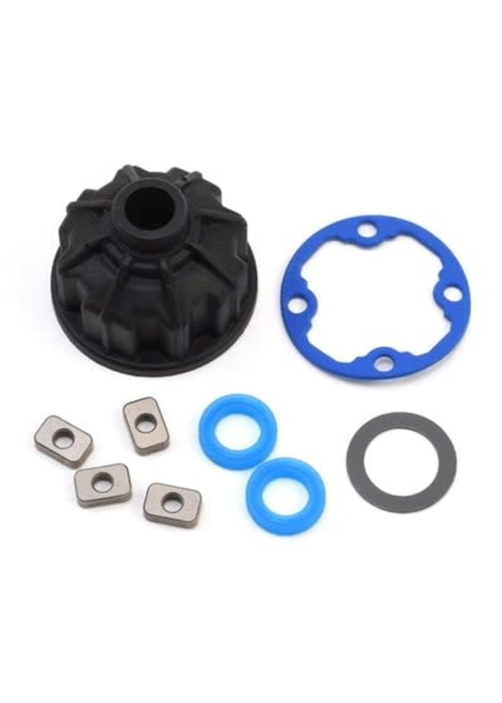 Traxxas 8681 Carrier, differential (heavy duty)/ x-ring gaskets (2)/ ring gear gasket/ spacers (4)/ 12.2x18x0.5 PTFE-coated washer (1)