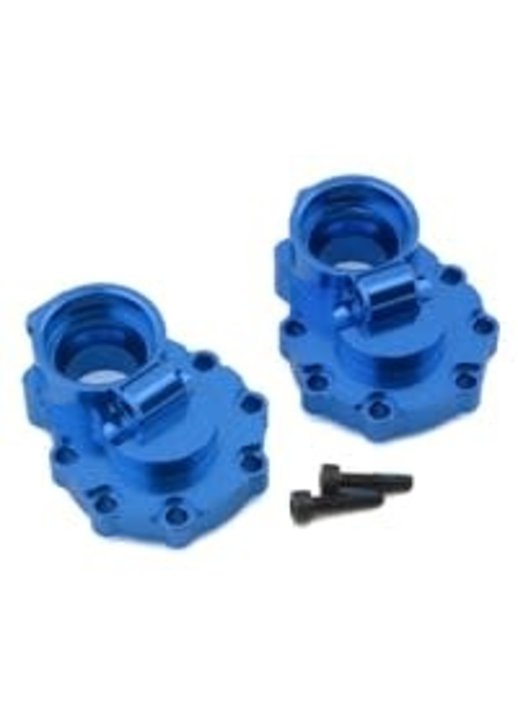 Traxxas 8253X Portal housings, inner (rear), 6061-T6 aluminum (blue-anodized) (2)/ 2.5x10 CS (2)