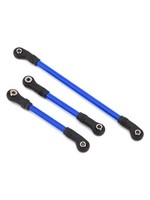Traxxas Steering link, 5x117mm (1)/ draglink, 5x60mm (1)/ panhard link, 5x63mm (blue powder coated steel) (assembled with hollow balls) (for use with #8140X TRX-4 Long Arm Lift Kit)