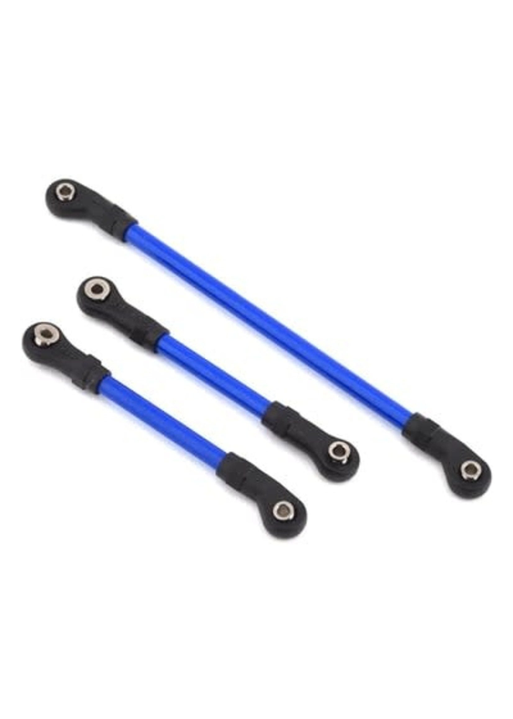 Traxxas 8146X Steering link, 5x117mm (1)/ draglink, 5x60mm (1)/ panhard link, 5x63mm (blue powder coated steel) (assembled with hollow balls) (for use with #8140X TRX-4 Long Arm Lift Kit)
