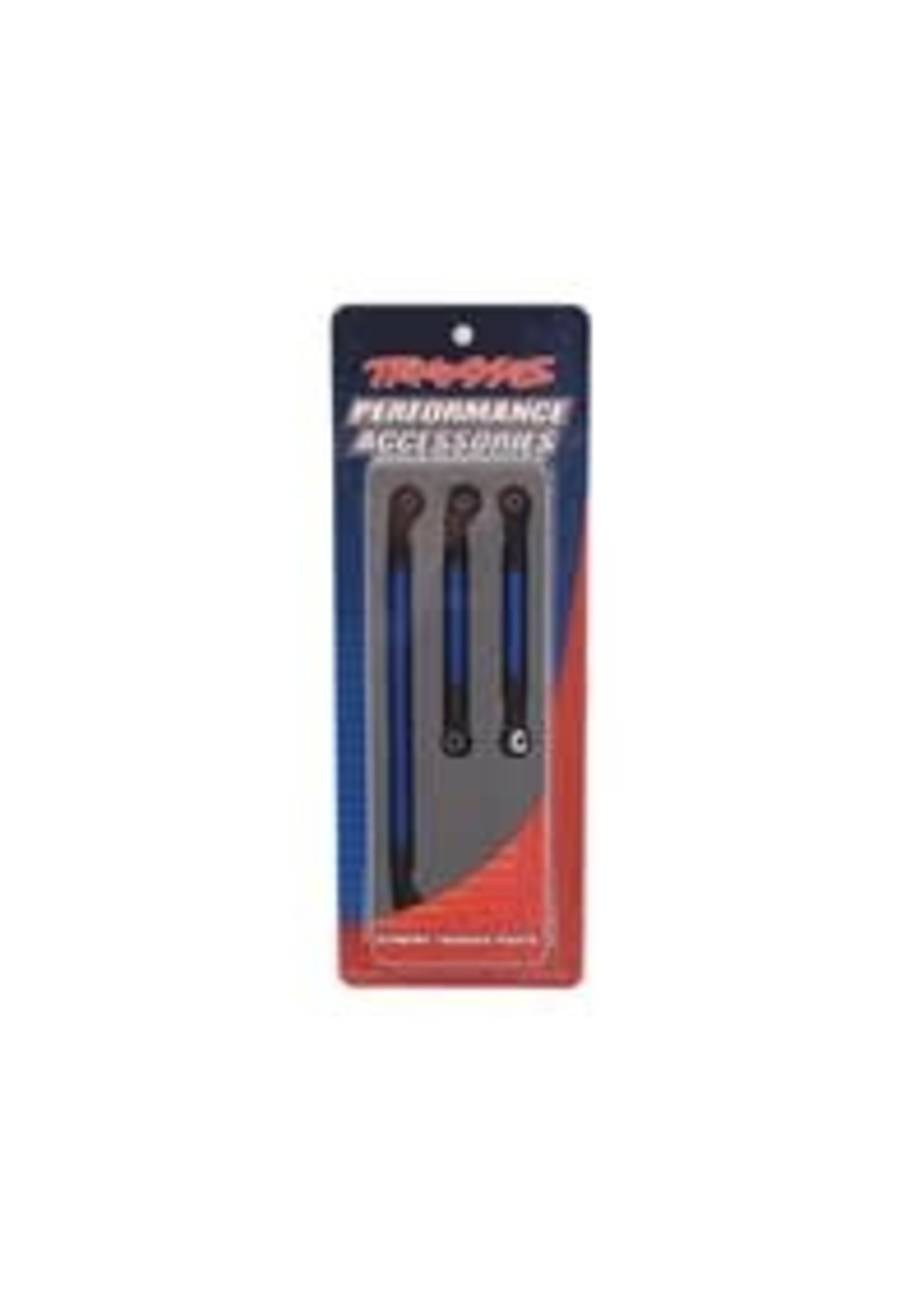 Traxxas 8146X Steering link, 5x117mm (1)/ draglink, 5x60mm (1)/ panhard link, 5x63mm (blue powder coated steel) (assembled with hollow balls) (for use with #8140X TRX-4 Long Arm Lift Kit)
