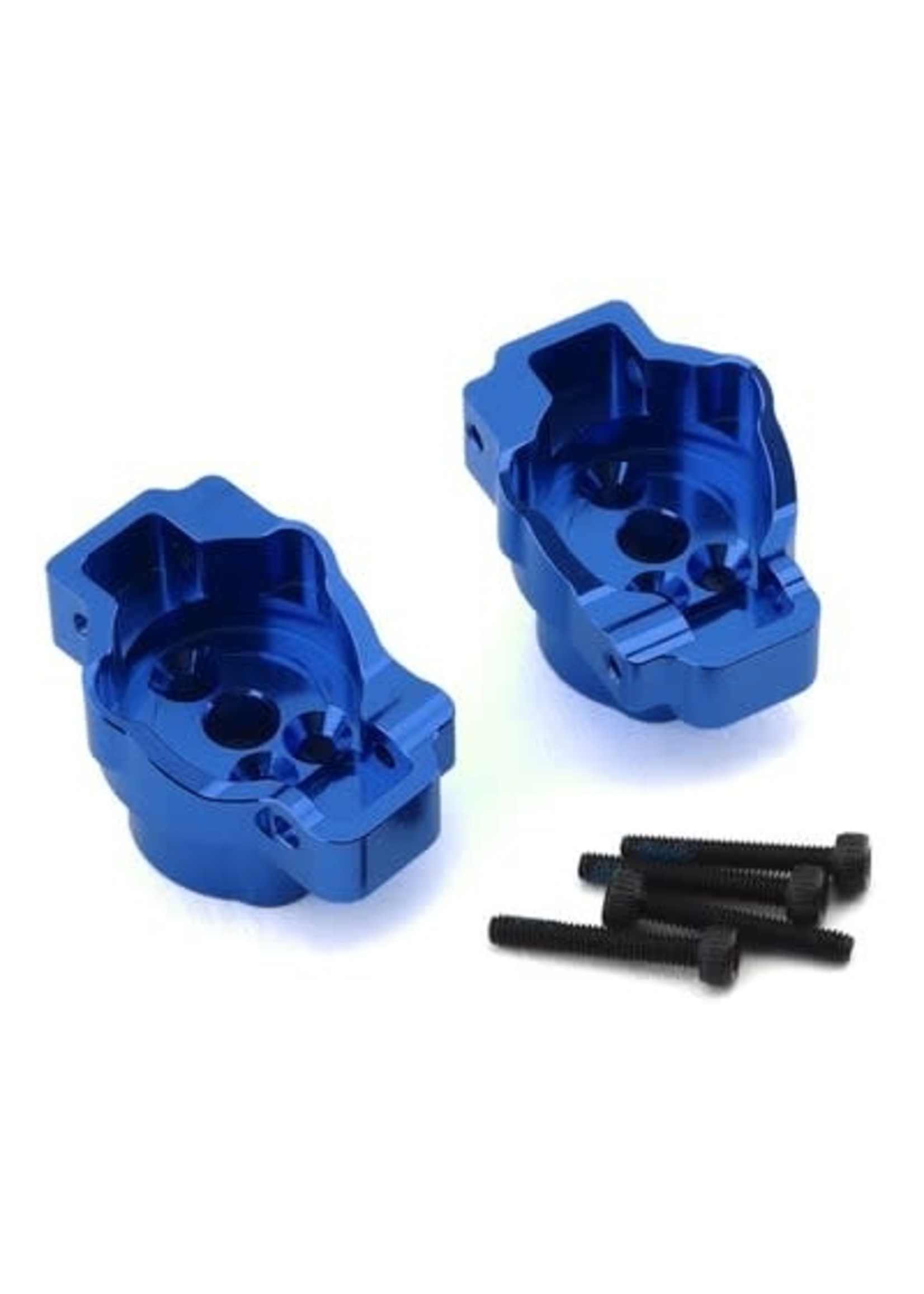 Traxxas 8256X Portal drive axle mount, rear, 6061-T6 aluminum (blue-anodized) (left and right)/ 2.5x16 CS (4)