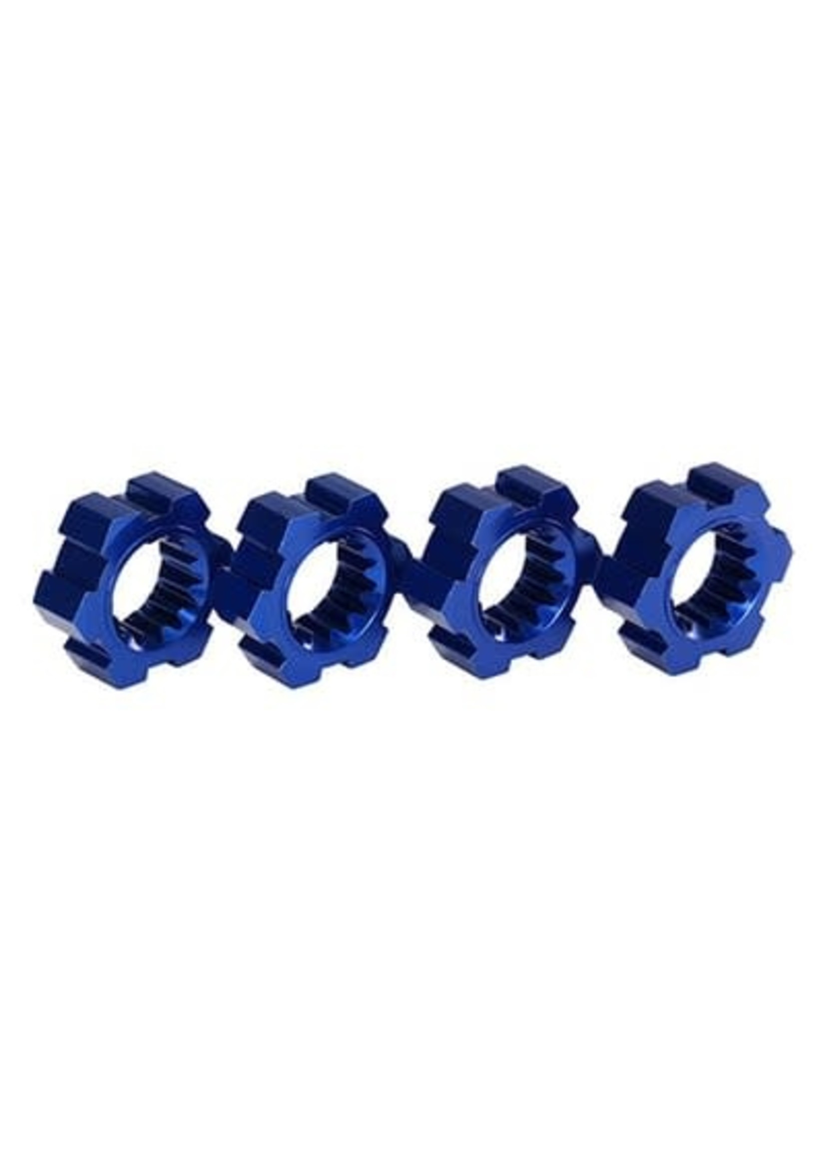 Traxxas 7756X Wheel hubs, hex, aluminum (blue-anodized) (4)