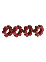 Traxxas Wheel hubs, hex, aluminum (red-anodized) (4)