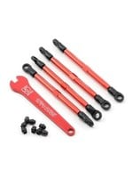 Traxxas Toe links, aluminum (red-anodized) (4) (assembled with rod ends and threaded inserts)