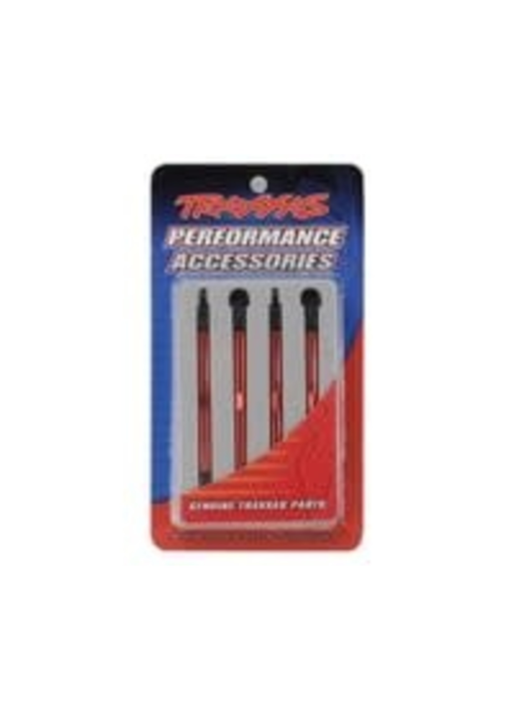 Traxxas 7138X Toe links, aluminum (red-anodized) (4) (assembled with rod ends and threaded inserts)