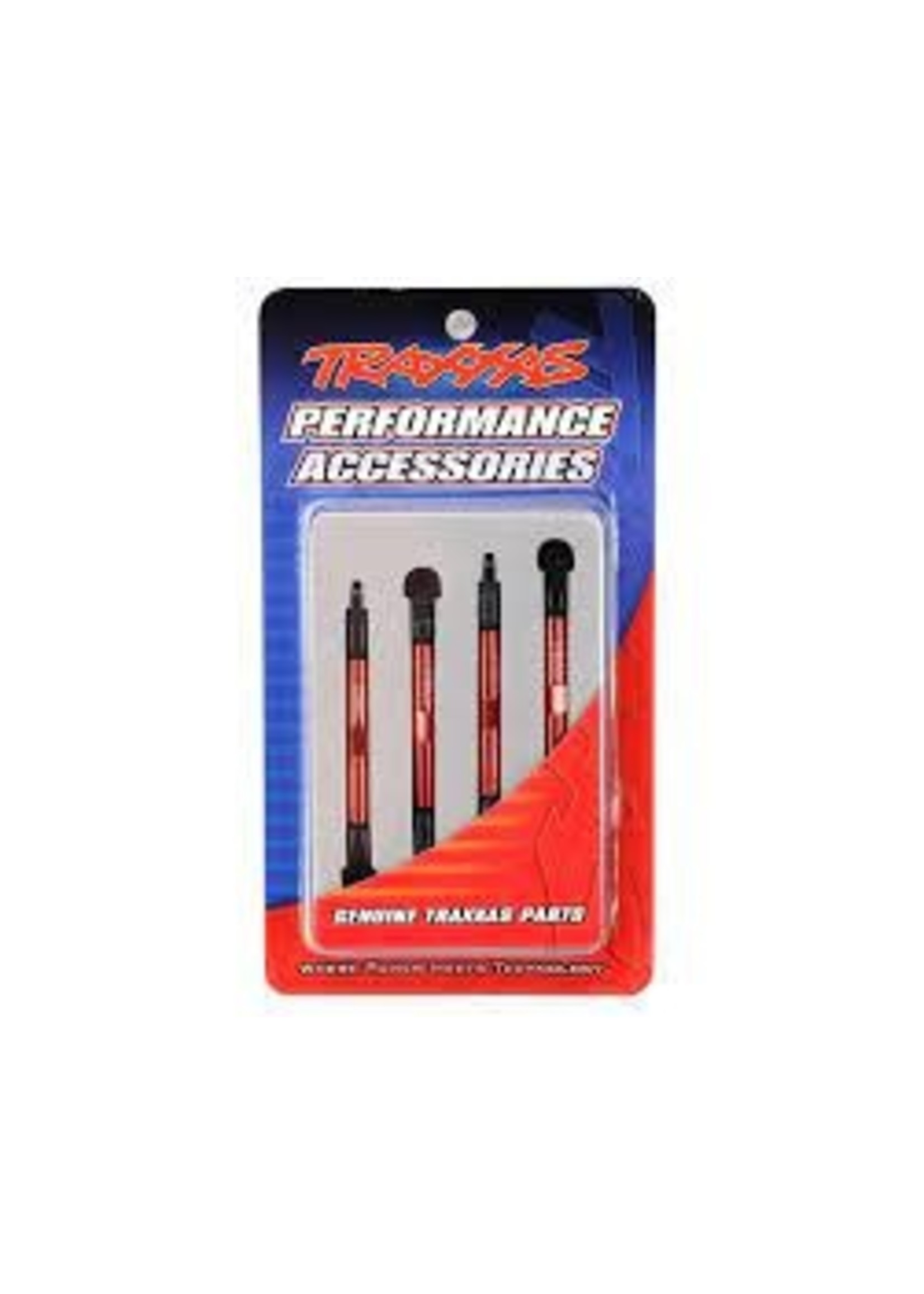 Traxxas 7038X Toe links, aluminum (red-anodized) (4) (assembled with rod ends and threaded inserts)