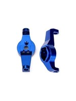 Caster blocks, 6061-T6 aluminum (blue-anodized), left and right