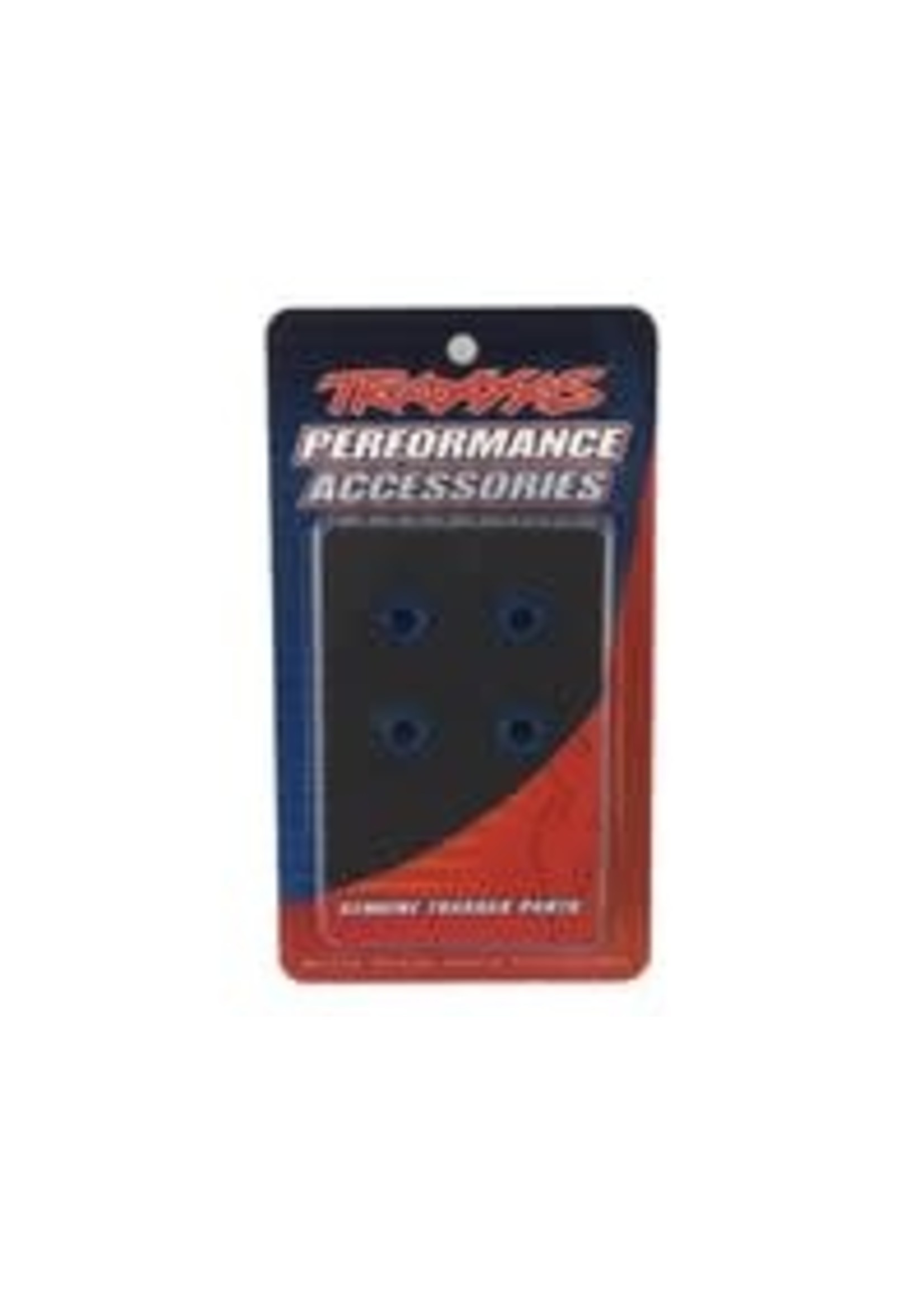 Traxxas 8269X Wheel hubs, 12mm hex, 6061-T6 aluminum (blue-anodized) (4)/ screw pin (4)