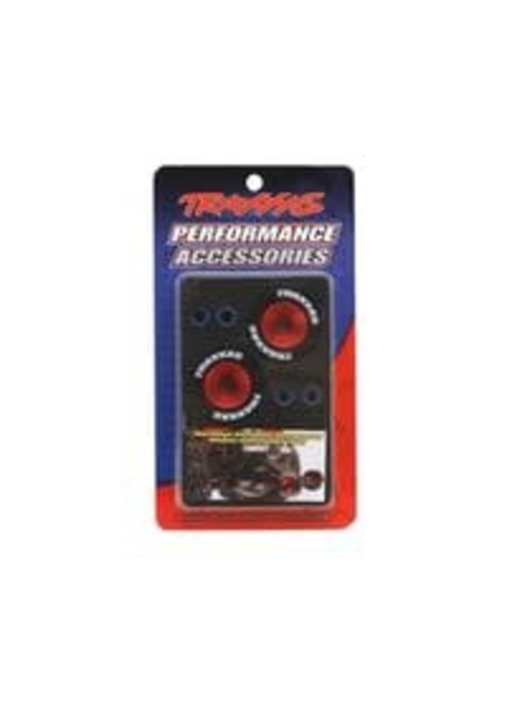 Traxxas 5186 Wheels, aluminum (red-anodized) (2)/ 5x8mm ball bearings (4)/ axles (2)/ rubber tires (2)