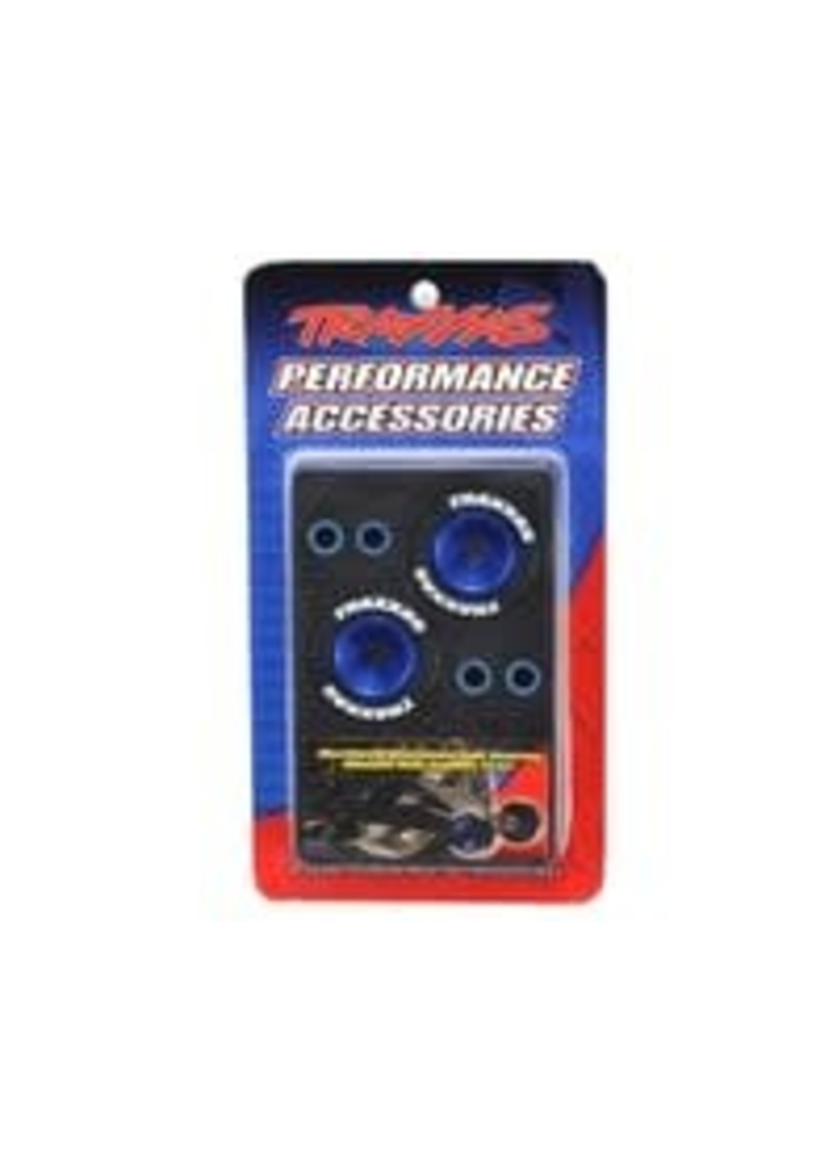 Traxxas 5186A Wheels, aluminum (blue-anodized) (2)/ 5x8mm ball bearings (4)/ axles (2)/ rubber tires (2)