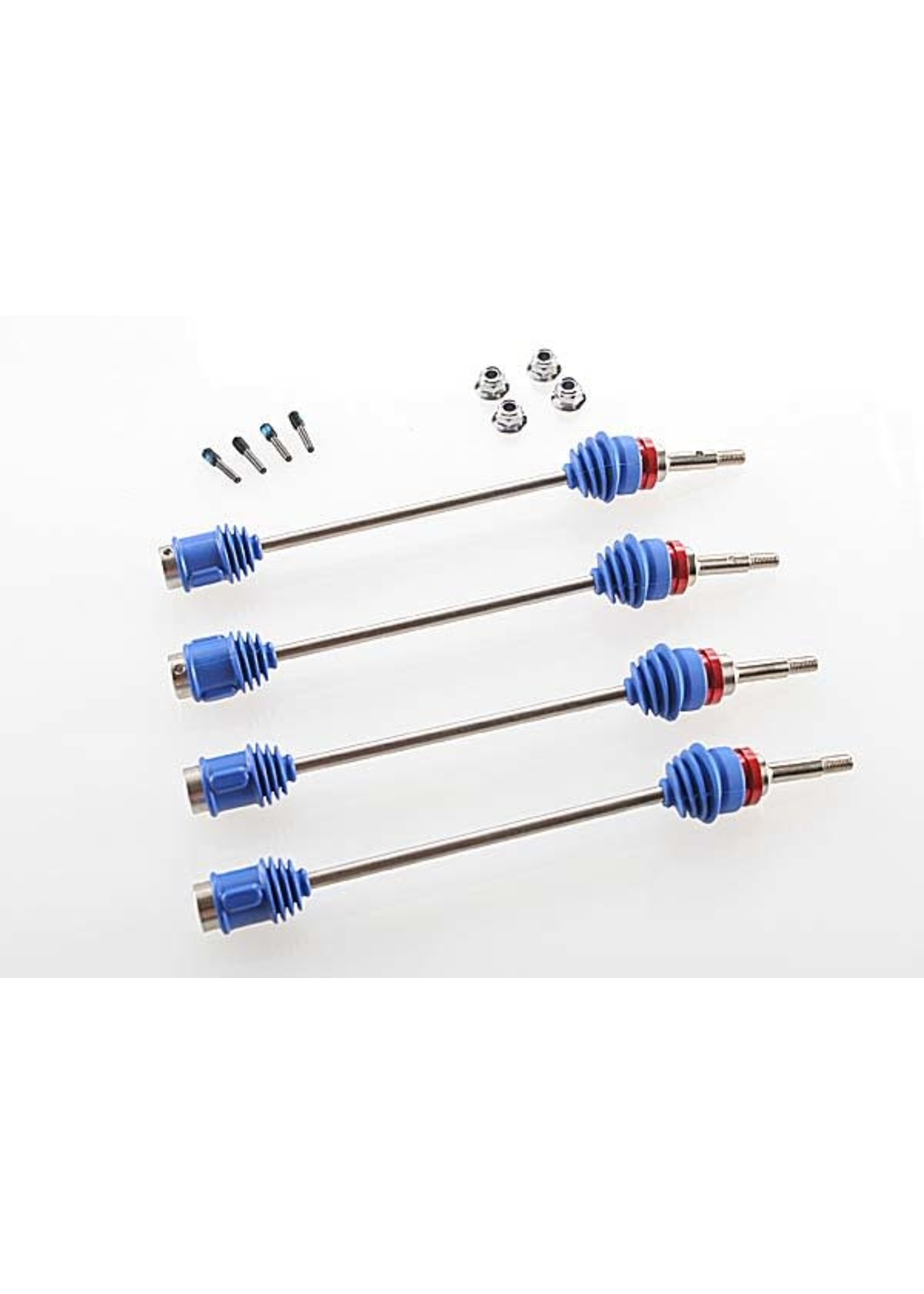 Traxxas 5451R Driveshafts, Revo / E-Revo (first generation)/ T-Maxx / E-Maxx (steel constant-velocity) (assembled w/inner & outer dust boots) (for models w/ 6mm axles) (4)
